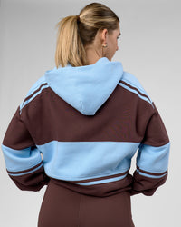 Woman wearing A-Team Oversized Hoodie - Hot Chocolate-Open Air | Model:Amity | Size:XS | Thumbnail Index: 4