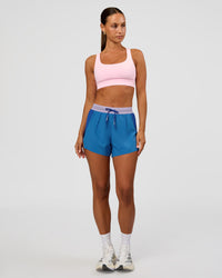 Woman wearing Accelerate 3" High-Rise Running Short - Electric Indigo-Multi | Model:Brylee | Size:XS | Thumbnail Index: 2