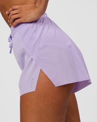 Woman wearing Accelerate 3" High-Rise Running Short - Pale Lilac | Model:Brylee | Size:XS | Thumbnail Index: 5