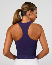 Woman wearing Activate Seamless Ribbed Shelf Bra Tank - Future Navy-Ultra Fuchsia | Model:Charli | Size:XS | Thumbnail Index: 7