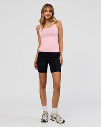 Woman wearing AeroFLX+ Seamless Tank - Marshmallow/Marshmallow | Model:Leilani | Size:XS | Thumbnail Index: 2