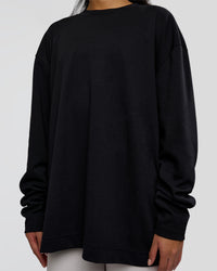 Woman wearing AfterDark ZeroCrease Long Sleeve Tee - Black | Model:Loren | Size:XS | Thumbnail Index: 11