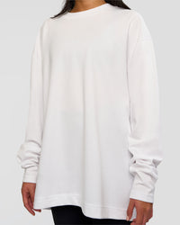 Woman wearing AfterDark ZeroCrease Long Sleeve Tee - White | Model:Loren | Size:XS | Thumbnail Index: 12