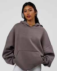 Woman wearing AfterDark ZeroCrease Oversized Hoodie - Duskstone | Model:Loren | Size:XS | Thumbnail Index: 3