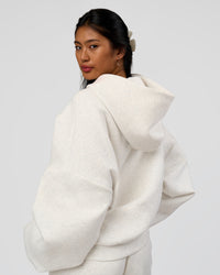 Woman wearing AfterDark ZeroCrease Oversized Hoodie - Silver Marl | Model:Loren |Size:XS | Thumbnail Index: 7