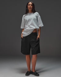 Woman wearing AfterDark ZeroCrease Oversized Tee - White | Model:Ruby | Size:XS | Thumbnail Index: 7