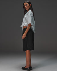 Woman wearing AfterDark ZeroCrease Oversized Tee - White | Model:Ruby | Size:XS | Thumbnail Index: 14