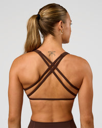 Woman wearing Aspire Sports Bra - Hot Chocolate | Model:Maja | Size:XS | Thumbnail Index: 5