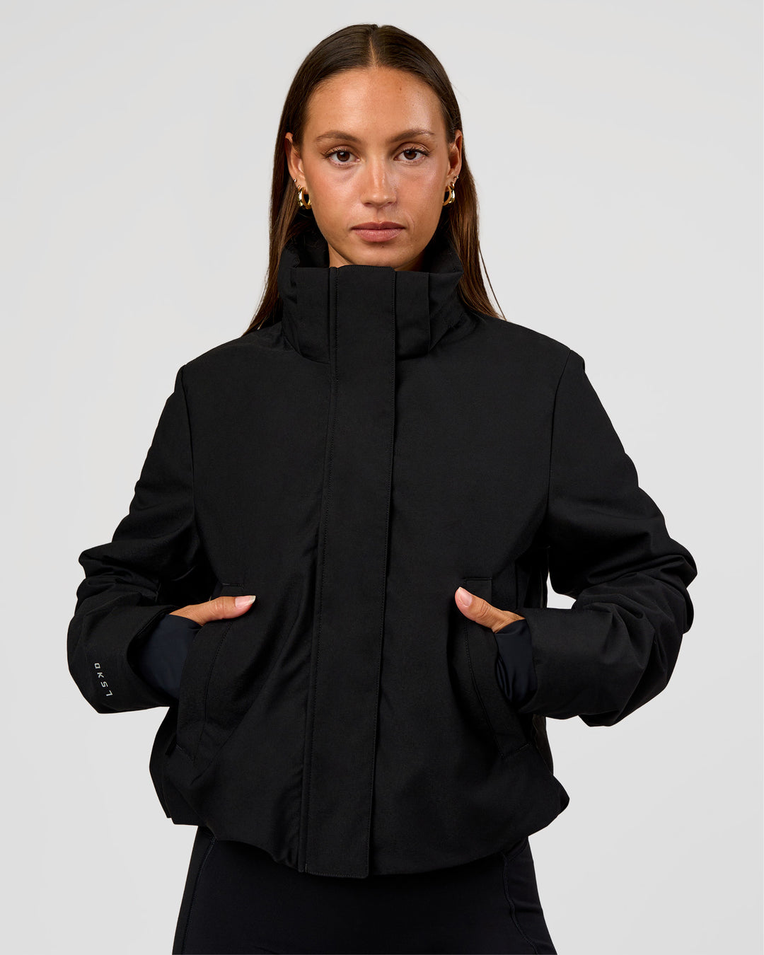 Woman wearing Auxiliary 2.0 Jacket - Black | Model:Brylee | Size:XS - view 7