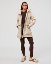 Woman wearing Auxiliary 2.0 Longline Jacket - Shale Beige | Model:Brylee | Size:XS | Thumbnail Index: 5
