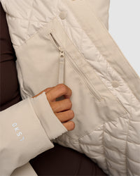 Woman wearing Auxiliary 2.0 Longline Jacket - Shale Beige | Model:Brylee | Size:XS | Thumbnail Index: 3