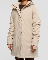 Woman wearing Auxiliary 2.0 Longline Jacket - Shale Beige | Model:Brylee | Size:XS | Thumbnail Index: 6