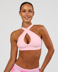 Woman wearing Bend & FLX Plunge Sports Bra - Marshmallow | Model:Brylee | Size:XS | Thumbnail Index: 6