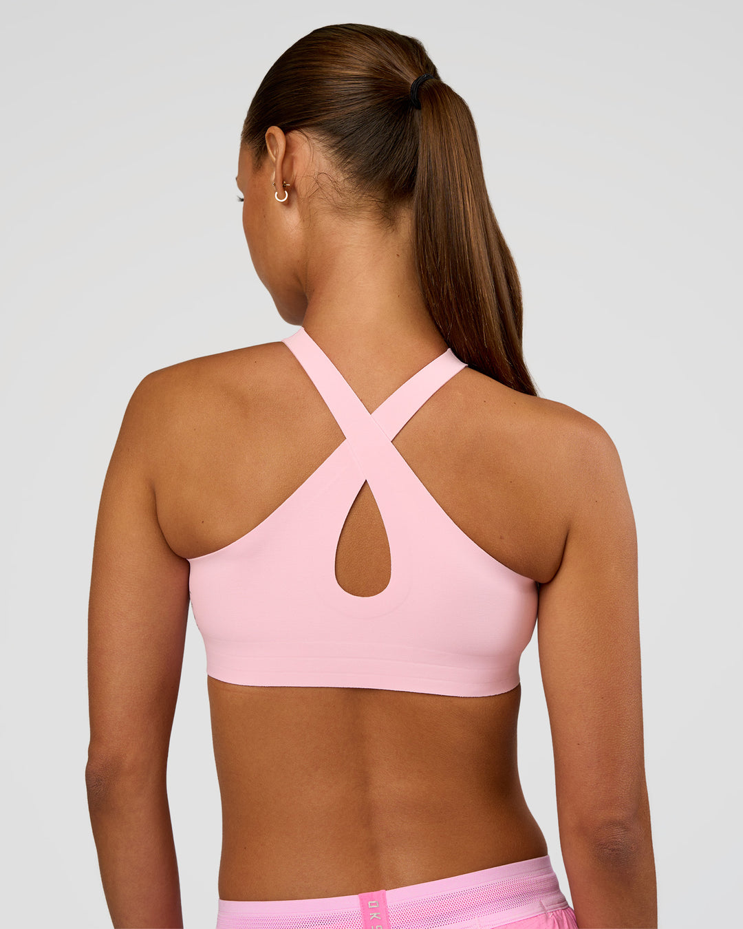 Woman wearing Bend &amp; FLX Plunge Sports Bra - Marshmallow | Model:Brylee | Size:XS - view 3