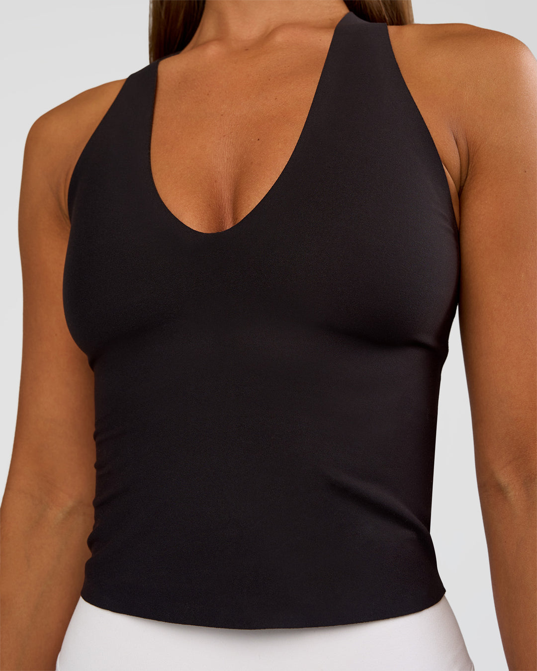 Woman wearing Bend &amp; FLX Plunge Tank - Black | Model:Brylee | Size:XS - view 9