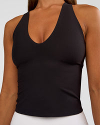 Woman wearing Bend & FLX Plunge Tank - Black | Model:Brylee | Size:XS | Thumbnail Index: 8