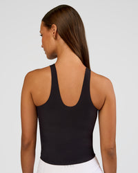 Woman wearing Bend & FLX Plunge Tank - Black | Model:Brylee | Size:XS | Thumbnail Index: 4