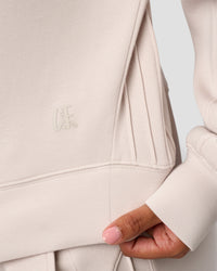 Woman wearing CF Elevate SoftTouch Pintuck Sweater  - Clay | Model:Jordan | Size:XS | Thumbnail Index: 1