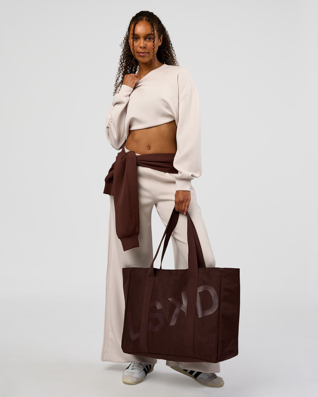 Woman wearing CF Elevate SoftTouch Pintuck Sweater  - Clay | Model:Jordan | Size:XS - view 9