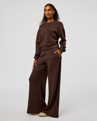 Woman wearing CF Elevate SoftTouch Pintuck Sweater - Hot Chocolate | Model:Jordan | Size:XS | Thumbnail Index: 7