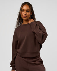 Woman wearing CF Elevate SoftTouch Pintuck Sweater - Hot Chocolate | Model:Jordan | Size:XS | Thumbnail Index: 0