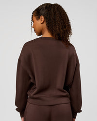 Woman wearing CF Elevate SoftTouch Pintuck Sweater - Hot Chocolate | Model:Jordan | Size:XS | Thumbnail Index: 2