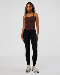Woman wearing CF Move Through It Rib Tank - Hot Chocolate | Model:Jordan | Size:XS | Thumbnail Index: 2