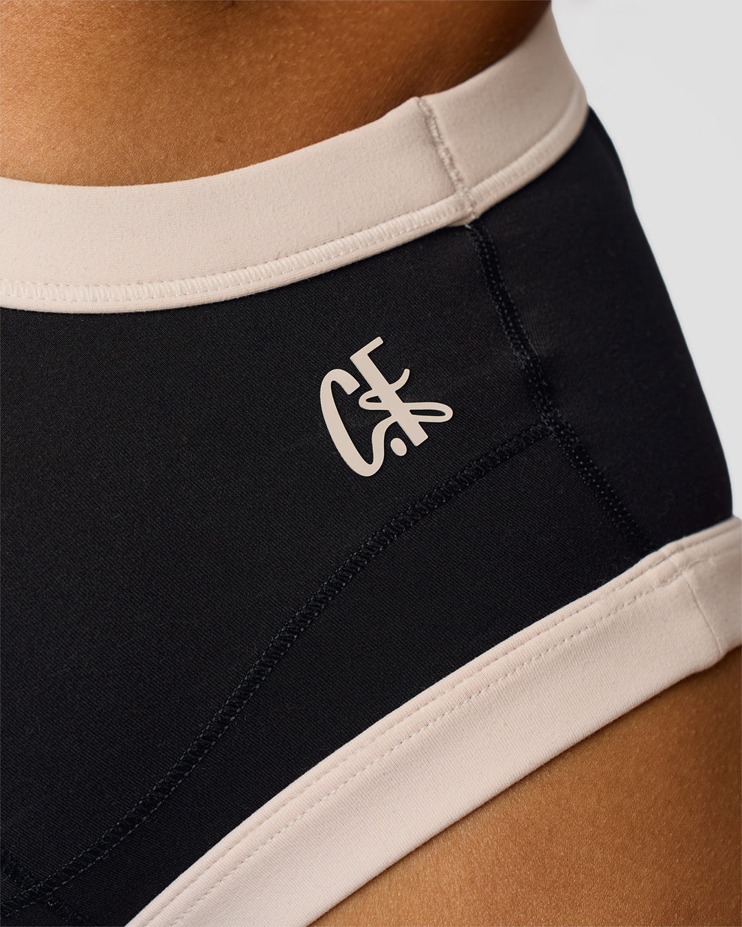 Woman wearing CF Move Through It Sports Bra - Black-Clay | Model:Jordan | Size:XS - view 3