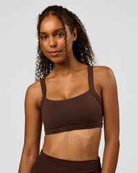 Woman wearing CF Move Through It Sports Bra - Hot Chocolate | Model:Jordan | Size:XS | Thumbnail Index: 6