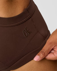 Woman wearing CF Move Through It Sports Bra - Hot Chocolate | Model:Jordan | Size:XS | Thumbnail Index: 3