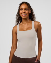 Woman wearing CF Train Hard Shelf Bra Tank - Clay | Model:Jordan | Size:XS | Thumbnail Index: 7