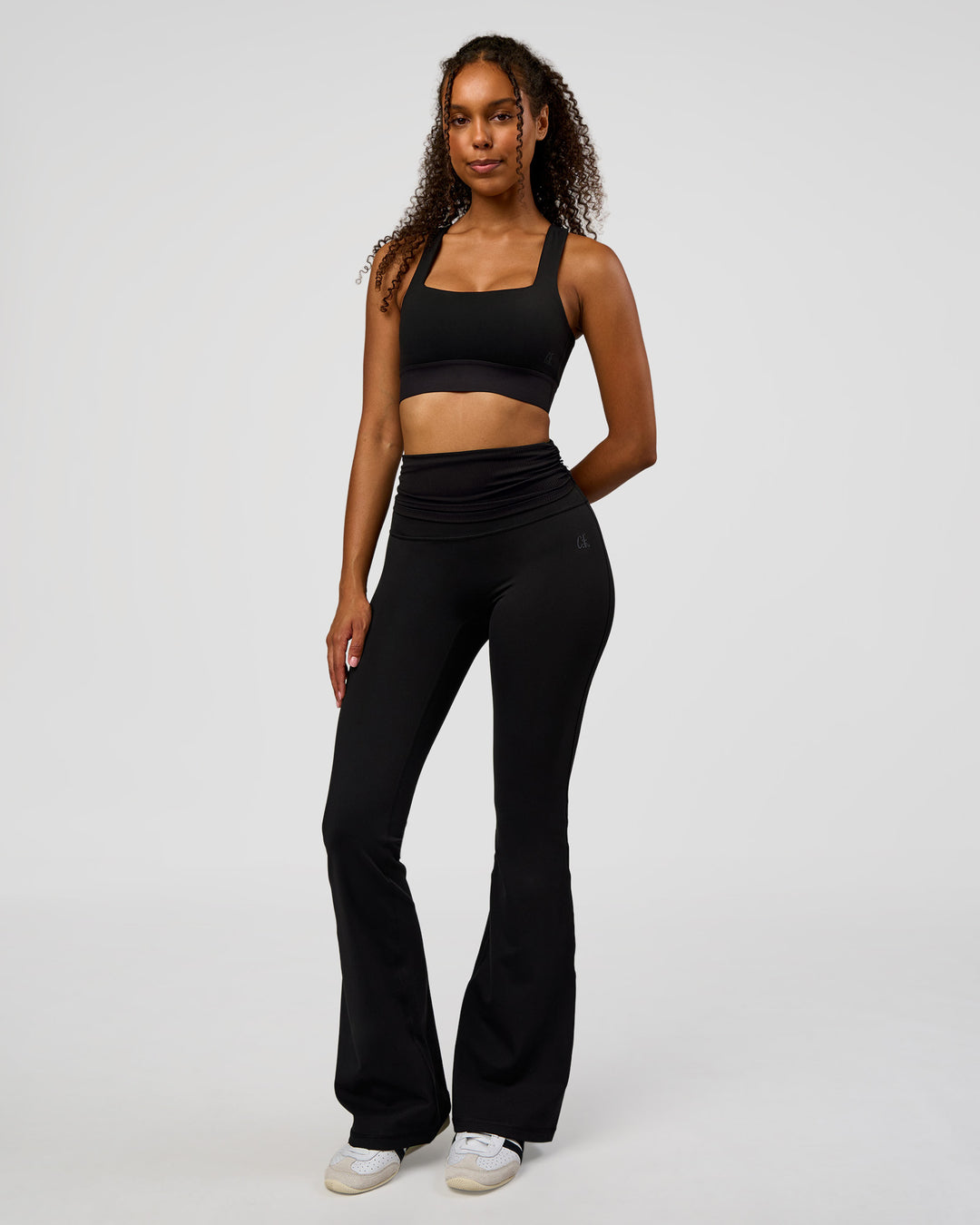Woman wearing CF Train Hard Sports Bra - Black | Model:Jordan | Size:XS - view 9