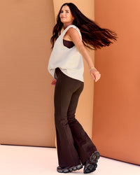 Woman wearing CF Unisex Oversized Heavyweight Boxed Tank - Clay-CF Move Through It | Model:Chloe | Size:XS | Thumbnail Index: 2