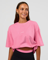 Woman wearing CFT BNE 26 FLXCotton Oversized Tee in Candy Pink | Model:Brylee | Size:XS | Thumbnail Index: 3