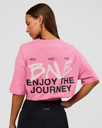 Woman wearing CFT BNE 26 FLXCotton Oversized Tee in Candy Pink | Model:Brylee | Size:XS | Thumbnail Index: 1