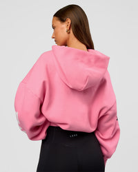 Woman wearing CFT BNE 26 Unisex Oversized Hoodie - Candy Pink-Black | Model:Brylee | Size:XS | Thumbnail Index: 12