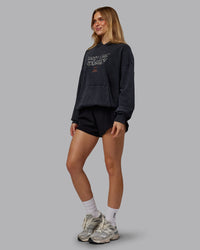 Woman wearing Chrome Washed Oversized Hoodie - Black | Model:Emilie | Size:XS | Thumbnail Index: 4