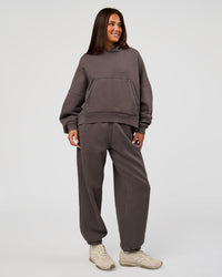 Woman wearing Distort Oversized Hoodie - Duskstone Washed | Model:Bianca | Size:XS | Thumbnail Index: 4