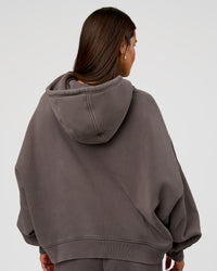 Woman wearing Distort Oversized Hoodie - Duskstone Washed | Model:Bianca | Size:XS | Thumbnail Index: 2