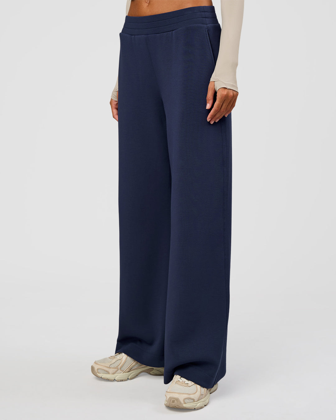Woman wearing Elevate SoftTouch Wide Leg Pant - Future Navy | Model:Georgia | Size:XS - view 8