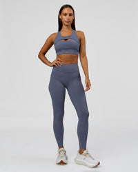 Woman wearing Elite Run High-Rise Full Length Legging Pockets - Night Shadow | Model:Brylee | Size:XS | Thumbnail Index: 4