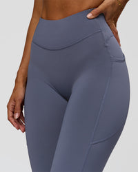 Woman wearing Elite Run High-Rise Full Length Legging Pockets - Night Shadow | Model:Brylee | Size:XS | Thumbnail Index: 3
