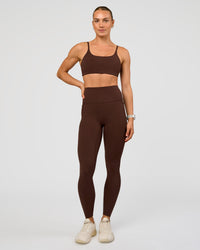 Woman wearing Elixir Ultra High-Rise Full Length Legging Pockets - Hot Chocolate | Model:Maja | Size:XS | Thumbnail Index: 7