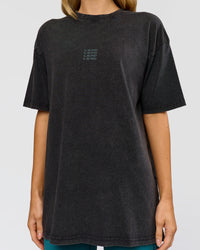 Woman wearing Everyday Elevation FLXCotton Oversized Tee - Black Washed-Carbon Green | Model:Leilani | Size:XS | Thumbnail Index: 12