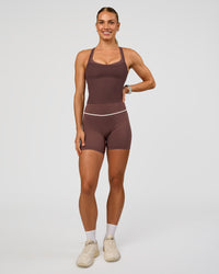 Woman wearing Flame Ribbed Tank - Cocoa Powder | Model:Maja | Size:XS | Thumbnail Index: 4