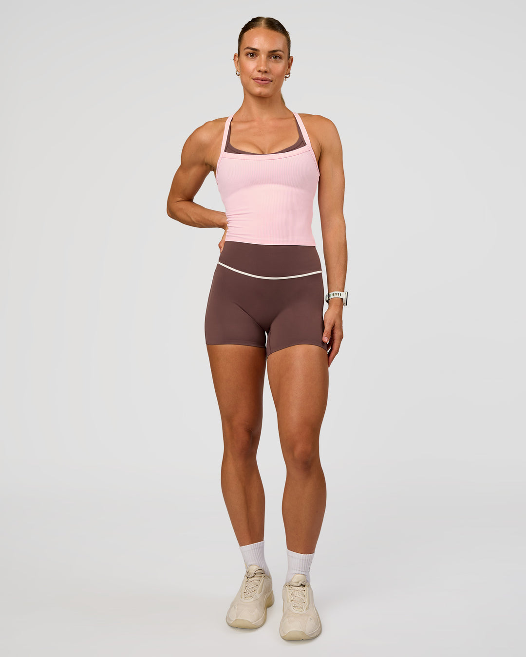 Woman wearing Flame Ribbed Tank - Marshmallow | Model:Maja | Size:XS - view 8