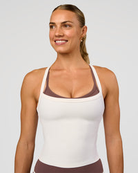 Woman wearing Flame Ribbed Tank - Off White | Model:Maja | Size:XS | Thumbnail Index: 0