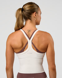 Woman wearing Flame Ribbed Tank - Off White | Model:Maja | Size:XS | Thumbnail Index: 1