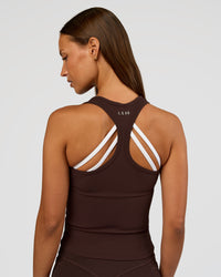 Woman wearing Flow Rib Scoop Neck Tank - Hot Chocolate | Model:Brylee | Size:XS | Thumbnail Index: 5
