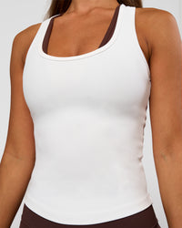 Flow Rib Scoop Neck Tank - White | Thumbnail Index: 2